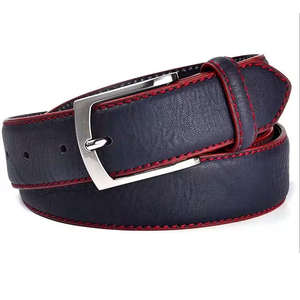 Ceintures en cuir de vachette pour hommes, style décontracté de luxe, boucle carrée en alliage, couleur et logo personnalisables, imperméables, durables, écologiques, respirantes - Product Image 1