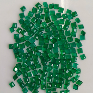 พลอยออนิกซ์สีเขียวธรรมชาติ 4 มม. ทรงสี่เหลี่ยมเจียระไนแบบสเต็ปคัท คุณภาพดีที่สุด พลอยเม็ดเดี่ยวสำหรับทำเครื่องประดับ ผลิตภัณฑ์จากเรดเมาน์เทนเจมส์ - Product Image 2