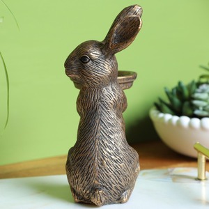 เชิงเทียนรูปกระต่ายทองสัมฤทธิ์วินเทจ รูปปั้นกระต่าย ที่วางเทียนทีไลท์ ของตกแต่งโต๊ะรูปสัตว์แปลกตา ของประดับตกแต่งโต๊ะงานปาร์ตี้อีสเตอร์ - Product Image 5