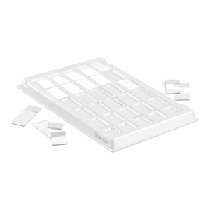Plateau de rangement pour lames de microscope en plastique HIPS, empilable, blanc, pour 20 lames, utilisation sur bureau - Product Image 3