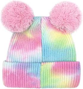 Bonnet en laine côtelé double couche tie-dye pour adulte, style décontracté, à rayures, idéal pour l'hiver - Vente en gros - Product Image 3