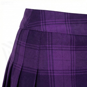 Minifalda a Cuadros para Mujer, Corte en A, con Cinturón Ajustable, Diseño Plisado, Cintura Regular, Tejido de Tela, Estilo para Todas las Temporadas - Product Image 5