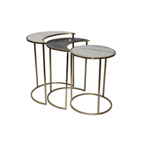 Modern Export Metal Nesting <b>Tables</b> With Glass Top High Quality Finish Stackable Furniture <b>For</b> Global Market Buyer - Product Image 4