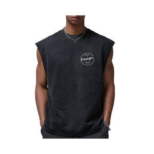 Camiseta sin mangas de punto 100% algodón de alta calidad Newman para hombre, estilo vintage lavado, sin pelusas, talla grande, deportiva, al por mayor - Product Image 2