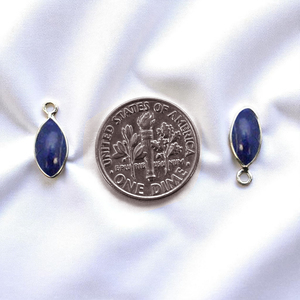 Pendentif en argent sterling 925 de qualité supérieure, style bohème chrétien, avec lapis-lazuli taille marquise 10x5mm, serti clos, vente en gros - Product Image 1