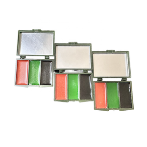 <span class=keywords><strong>Kit</strong></span> de <span class=keywords><strong>peinture</strong></span> pour le visage et le corps <span class=keywords><strong>camouflage</strong></span> 3 couleurs Palette de maquillage noir vert brun avec miroir pour la chasse et la dissimulation - Product Image 3