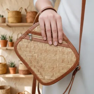 Bolso de Hombro Bohemio Ecológico y Moderno, Portátil para Exteriores, Impermeable, con Cierre de Cremallera, Patrón Geométrico, de Algodón - Product Image 6
