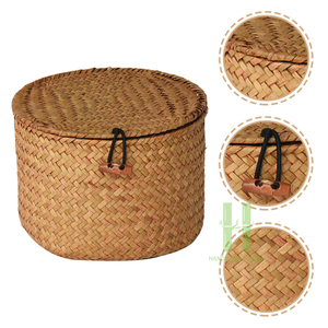 Cesta de almacenamiento de jacinto de agua tejida a mano para la organización del hogar Cesta de almacenamiento de armario ecológica del fabricante de Vietnam - Product Image 3