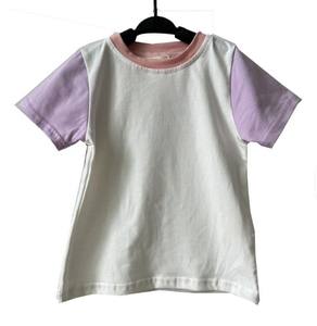 T-shirt en coton 100% à manches courtes pour enfants, garçons, filles, tout-petits, uni, décontracté, tricoté - Product Image 4