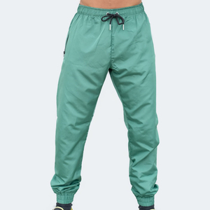 Pantalon de survêtement vert pour homme, taille élastique avec cordon de serrage, décontracté, léger, en polyester respirant, poches latérales, idéal pour l'été - Product Image 6