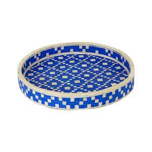 Bandejas de Servir de Madera con Incrustaciones de Hueso con Patrones Geométricos, Vajilla Decorativa Hecha a Mano para Cocina, Comedor, Restaurante, Hotel y Hogar - Product Image 2