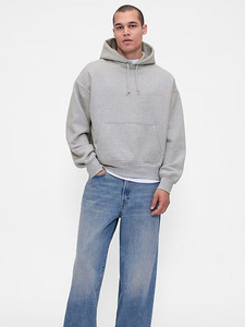 Sudadera con Capucha Oversize de Algodón y Poliéster para Hombre, Gruesa, Lavada al Ácido, Casual, Tallas Grandes, Estilo Urbano - Product Image 1
