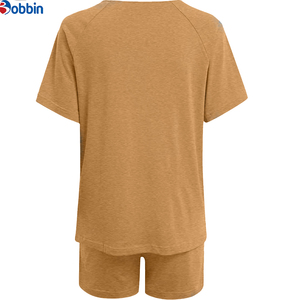 Conjuntos Deportivos de 2 Piezas para Mujer, Estilo Hip Hop, Verano, Súper Suaves, Spandex/Algodón, Transpirables, Secado Rápido, Ecológicos, Mangas Cortas - Product Image 2