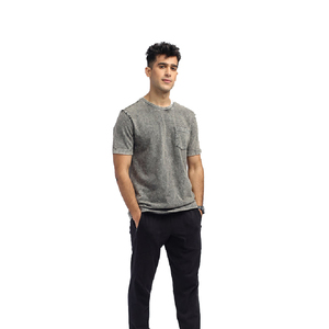 T-shirts vintage délavés pour hommes – Tissu extensible respirant, léger et confortable pour la gym, l'entraînement, l'été et le quotidien – Motif lettres - Product Image 1