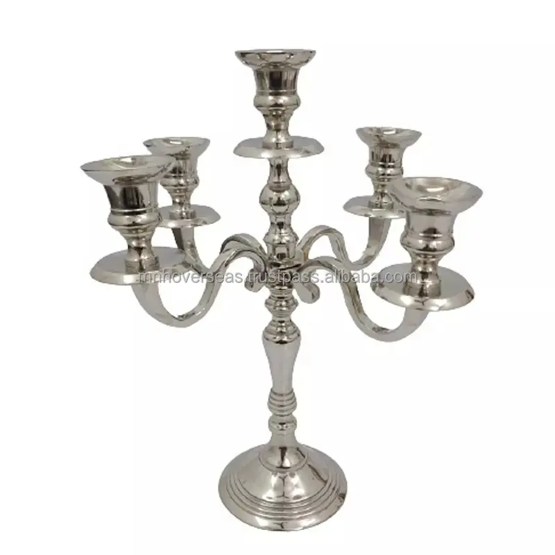 Nickel Plated Candle Holders Stand Wedding Home Decor Candlestick Table Centerpieces