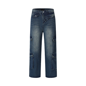 Nuevos Jeans de Mezclilla para Hombre al por Mayor, Estilo Vintage, Sin Rasgaduras, Ajustados, Lavados, Elásticos, con Parches, Sólidos, para Hombre Joven - Product Image 1