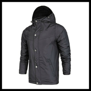 Chaqueta Cortavientos Unisex Personalizada, Estilo Urbano, Impermeable, con Capucha y Logotipo Frontal, Delgada, de Secado Rápido, Color Sólido, Corte Regular - Product Image 1
