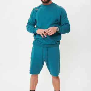 <b>Men's</b> Casual Summer T-Shirt <b>Short</b> Set Terry 100% Cotton Breathable Lightweight Durable Material Anti-Wrinkle Reasonable Price - Product Image 1