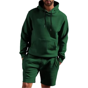 Mens Polyester Cotton Blend Hoodies and Shorts <b>Set</b> Sweatshirt and Tracksuit <b>Set</b> - Product Image 4