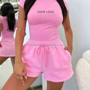 Pantalones Cortos Deportivos de Felpa de Algodón con Logotipo Personalizado de Alta Calidad, Talla Estadounidense, para Mujer - Product Image 4