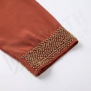 Robe Abaya d'été confortable et modeste, coupe ample, longue, avec dentelle et ceinture, ensemble Burqa Jilbab - Product Image 5