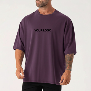 เสื้อยืดฮิปฮอปผู้ชายทรงโอเวอร์ไซส์ OEM 180gsm ผ้าคอตตอน 100% หนานุ่ม พิมพ์ลายดิจิตอล รับสกรีนโลโก้ตามสั่ง - Product Image 1