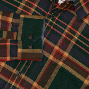 Nouvelle Arrivée Tendance : Chemise Décontractée à Carreaux pour Homme, Manches Longues, Vert Foncé et Moutarde, Confortable et Personnalisable - Product Image 4