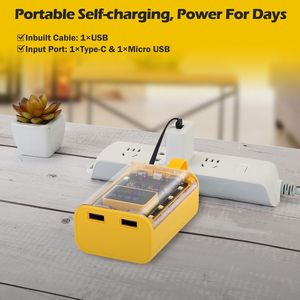 Power Bank Trasparente da 20000mAh, Caricabatterie Portatile Mini per Telefono, Batteria Esterna con 3 Cavi Integrati, 4 Modalità di Illuminazione - Product Image 6