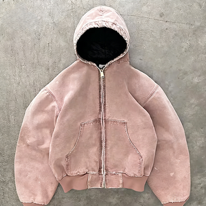 Sweat à capuche utilitaire pour homme en toile, mélange de coton délavé, poche kangourou, capuche réglable, décontracté, streetwear d'extérieur - Product Image 1