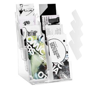 8.5 X 11 Inch <b>Acrylic</b> Brochure Holder 4-Tier Clear <b>Acrylic</b> Literature <b>Display</b> <b>Stand</b> Plastic Literature Organizer Flyer <b>Stand</b> A4 - Product Image 3