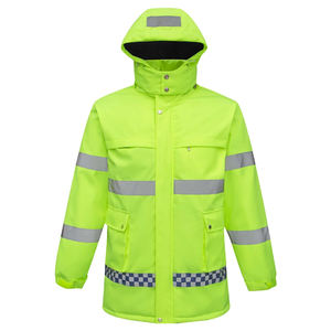 Veste de sécurité pour homme en polyester 100% respirant, réfléchissant, écologique, haute visibilité, pour le travail en hiver, avec poche et logo sur le devant - Product Image 1