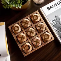 Nouvelle Arrivée Tic Tac Toe Jeu en Bois Jeux de Divertissement pour Adultes et Enfants Stratégie de Conseil Amusante à Prix Abordable Fabriqué en Inde