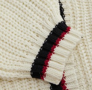 Varsity College Style Knit Sweater Street Style Knitted Pullover Loose <b>Fit</b> <b>Jumper</b> Durable Fabric Lady Apparel Breathable - Product Image 3