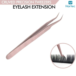 Volume Lash Tweezers For Eyelash Extensions, Curved Tip High Precision Tip Stainless Steel Makeup Beauty Care Tools - Product Image 5