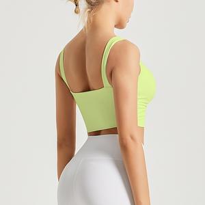 Sujetador deportivo sin espalda de bajo impacto para mujer, 100% de alta calidad, sólido y transpirable, con logo bordado personalizado, novedad 2026, venta al por mayor - Product Image 2
