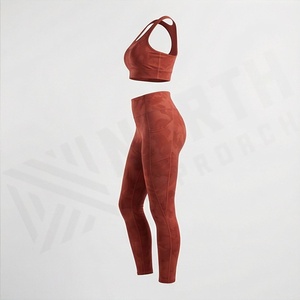 Durable Breathable Nylon Spandex Latest Fashion Solid Pattern Adults Yoga Set Gym Fitness Activewear Sports <b>Apparel</b> - Product Image 3