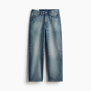 Jeans en denim coupe droite taille haute pour homme, 100 % coton, délavé, séchage rapide et extensible, coupe décontractée, prêt à être expédié – Collection Printemps - Product Image 2