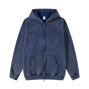 Sudadera con Capucha Oversize Azul Cobalto para Hombre, de Corte Holgado y Hombros Caídos, Estilo Urbano, Tejido Grueso - Product Image 1