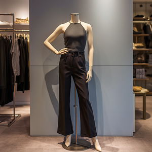 Straight Full Length Polyester Cotton Pants Casual Comfortable Regular Fit Daily Wear <b>Trousers</b> - Product Image 3