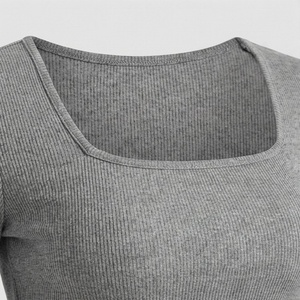 Camiseta Larga de Manga Larga para Mujer, Estilo Crop Top, Color Personalizado, Diseño Elegante, Ropa Deportiva de Moda, Tendencias para el Gimnasio - Product Image 4