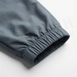Ensemble de survêtement à capuche pour homme, couleur unie, polyester léger, séchage rapide, vêtements de sport décontractés, manches longues, fermeture éclair sur le devant, vêtements de printemps - Product Image 6