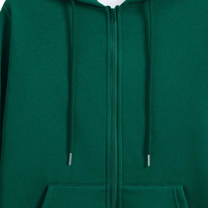 Sweat-shirt à capuche zippé en molleton vert pour homme, coupe ample, avec poche, pour l'automne et l'hiver - Product Image 5