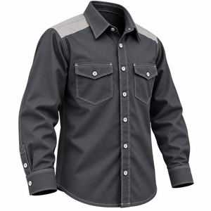 Camisa FR para Hombre a Precio de Fábrica, Ropa de Trabajo Resistente al Fuego, Camisa de Trabajo Industrial FR Personalizada al por Mayor con Botones - Product Image 3