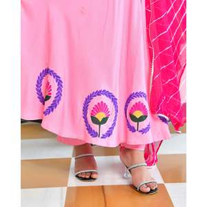 Ensemble de costume rose en tissu mousseline taille XS Merry - Product Image 2