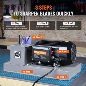 Cuchillas planas Gator de elevación alta/baja de 2/3HP y 500W, muela abrasiva de cerámica de 7 pulgadas, potente cortacésped de banco, máquina afiladora, cortacésped - Product Image 5