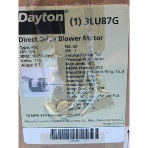 Motor de Ventilador de Accionamiento Directo Dayton 3LU87G, 179303 - Equipo y Piezas de Semiconductores de Confianza de Tradicción Global - Product Image 5