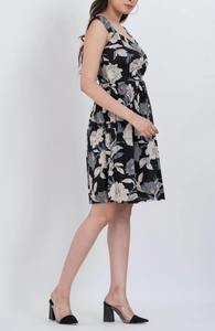 Vestido Mini sin Mangas con Cuello Cuadrado y Estampado Floral para Mujer, de Excelente Calidad, Romántico, Ecológico, Lavable, Disponible al por Mayor para Fiestas - Product Image 3
