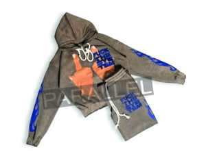 High Quality Winter Woven Cotton Printed Custom Graphic Vintage Quick Dry Hoodie and <b>Sweatpants</b> <b>Set</b> for Men - Product Image 4