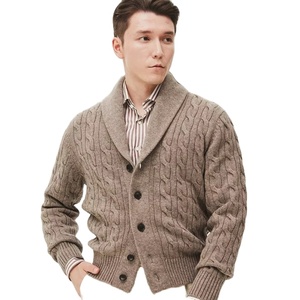 2025 New Men's Mandarin Collar Hooded Anti-Wrinkle <b>Cardigan</b> Korean Style <b>Thick</b> Long Sleeve Knit Sweater Jacket Zip Autumn Casual - Product Image 4