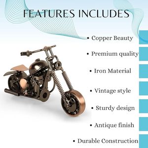 Pièce décorative vintage en métal pour la maison, sculpture de moto artisanale, décoration de table, cadeau de haute qualité - Product Image 5
